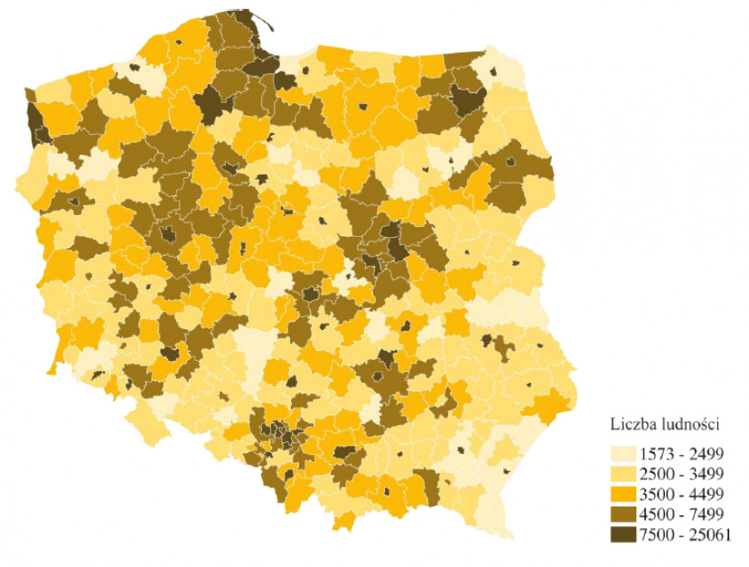 Liczba mieszkańców przypadających na bibliotekę publiczną w 2015 r. (Źródło GUS)