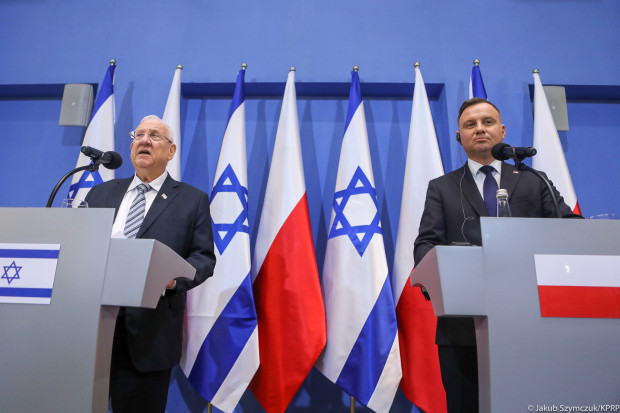 Prezydent Izaela Reuwen Riwlin i prezydent Andrzej Duda (fot. prezydent.pl/Jakub Szymczuk)