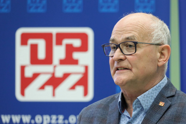 Ogólnopolskie Porozumienie Związków Zawodowych postuluje 12-procentową podwyżkę płac dla pracowników sfery budżetowej. Na zdjęciu:  Przewodniczący Ogólnopolskiego Porozumienia Związków Zawodowych Andrzej Radzikowski (fot. PAP/Paweł Supernak)