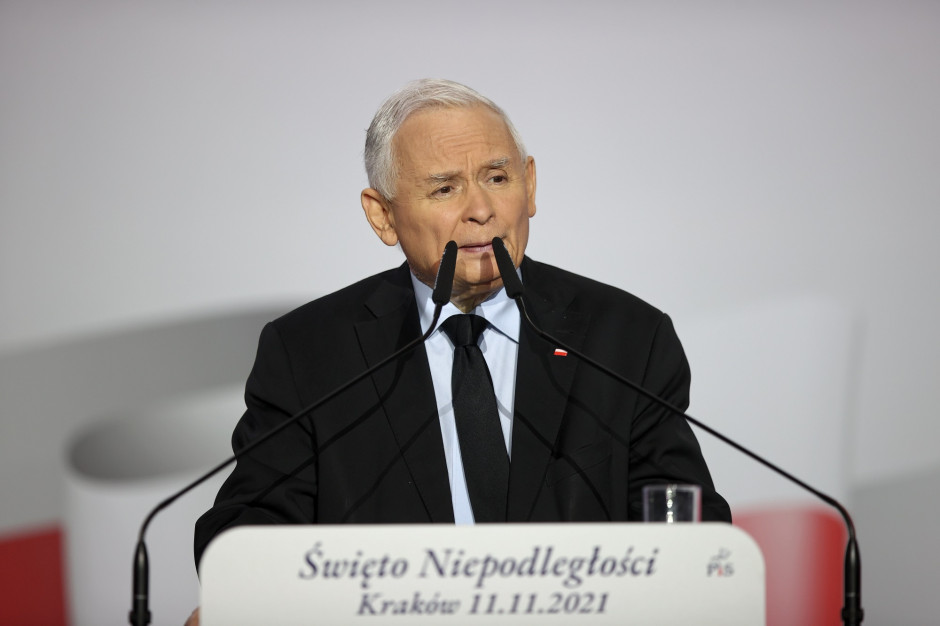 Mamy wojnę hybrydową, ale wojna z użyciem broni w tej chwili nie rysuje się na horyzoncie - powiedział Jarosław Kaczyński (Fot. PAP/Łukasz Gągulski)