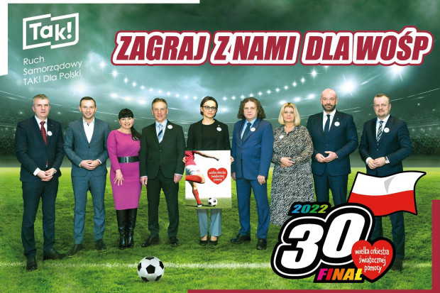Samorządowcy z ruchu "Tak dla Polski" wystawili na aukcję WOŚP możliwość rozegrania z nimi meczu piłkarskiego (fot. facebook/Tak dla Polski)