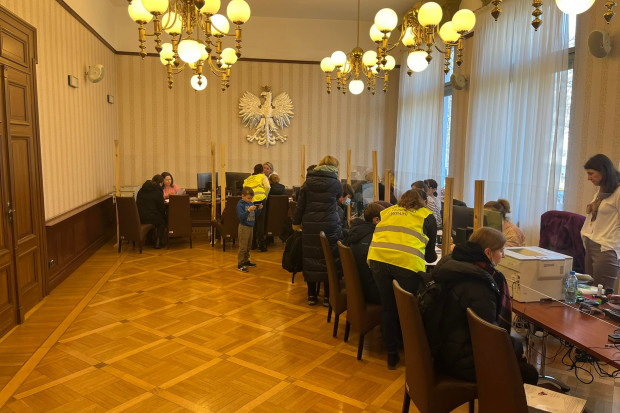 Punkt nadawania uchodźcow numerów PESEL w Katowicach (fot. mat. pras.)