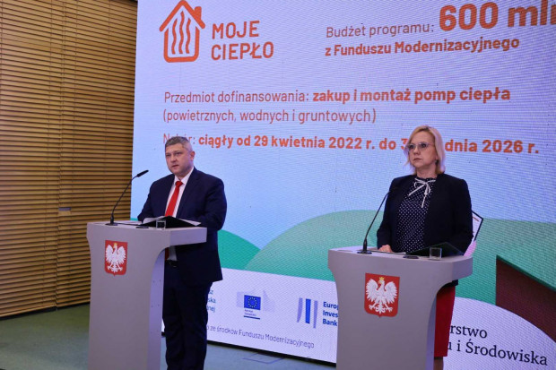 Ministerstwo Klimatu i Środowiska poinformowło, że uruchomiło program dopłat do montażu i zakupu pomp ciepła "Moje ciepło (fot.gov.pl)