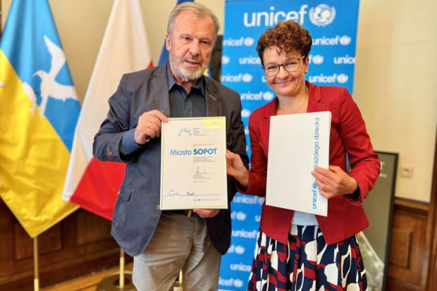Magdalena Czarzyńska-Jachim, wiceprezydentka Sopotu i Marek Krupiński, dyrektor generalny UNICEF Polska (fot.sopot.pl))