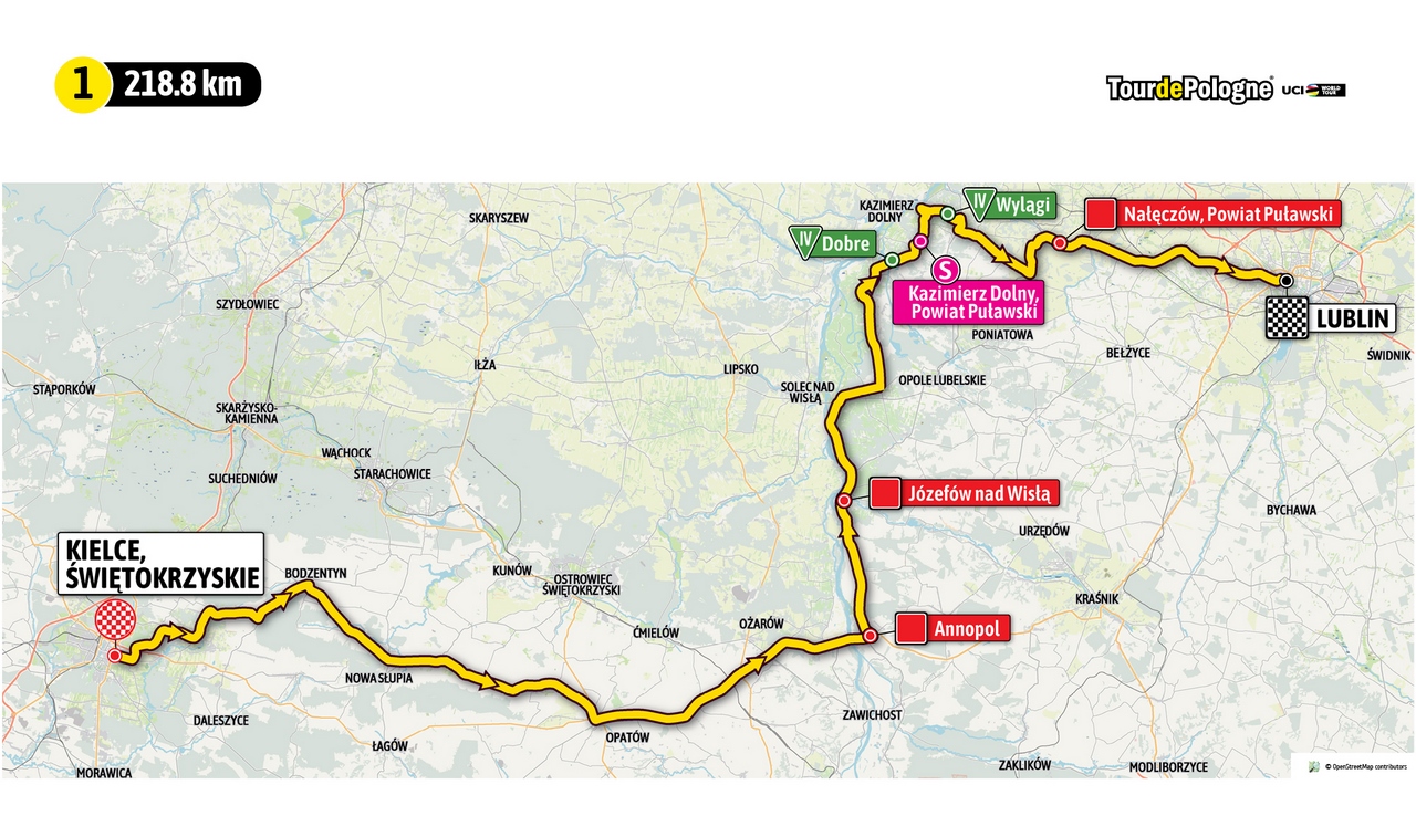 Etap 1 Tour de Pologne (źródło: tourdepologne.pl)