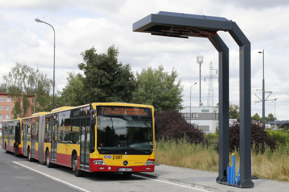 Pierwsza ładowarka dla elektrycznych autobusów MPK stanie na Janowie (fot. facebook.com/mpklodz)