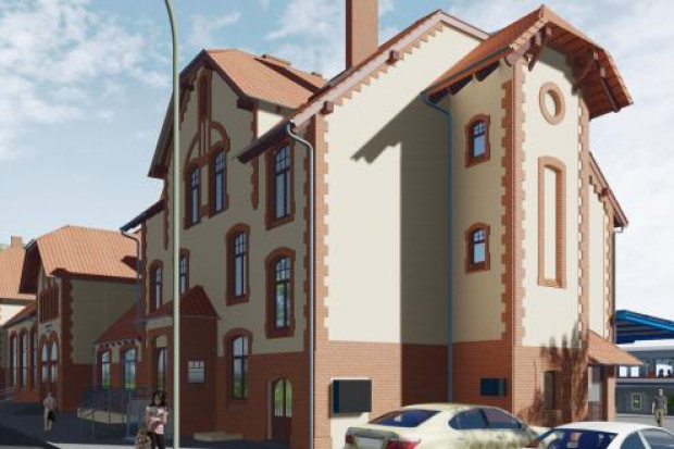 Koszt remontu budynku dworca szacuje się na ok. 14 mln złotych (wizualizacja: szczecinek.pl)