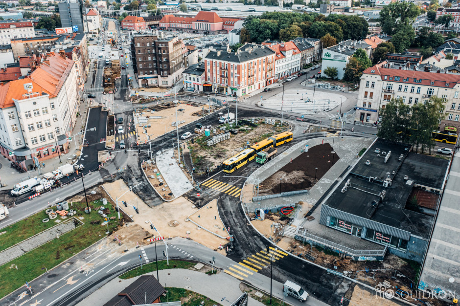 Inwestycje związane z budową gliwickiego centrum przesiadkowego, prowadzone na okolicznych ulicach powstana do lipca 2023 r. (fot. gliwice.eu/Mosquidron)