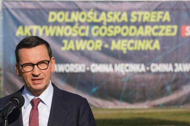 Premier Mateusz Morawiecki gościł na terenie Dolnośląskiej Strefy Aktywności Gospodarczej S3 Jawor. (fot.twitter.com/PremierRP)