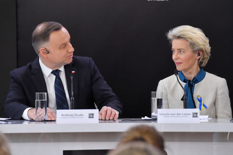 Szefowa Komisji Europejskiej Ursula von der Leyen i prezydent RP Andrzej Duda (Fot. PAP/Piotr Nowak)
