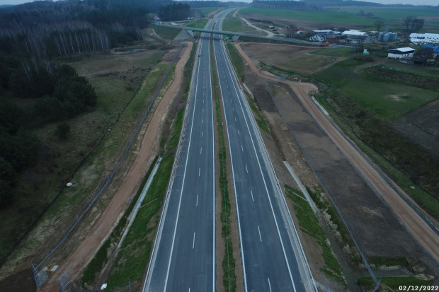 Gotowy już odcinek drogi ekspresowej S5 między Wirwajdami a Ornowem (Fot. GDDKiA)